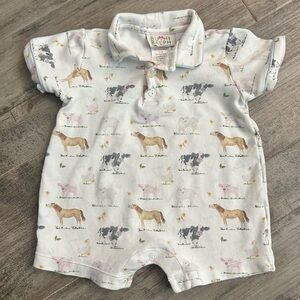 RUTH AND RALPH boy's Farm Animals romper 12mo.